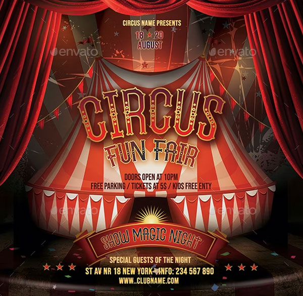 Fully Editable Circus Flyer Templates
