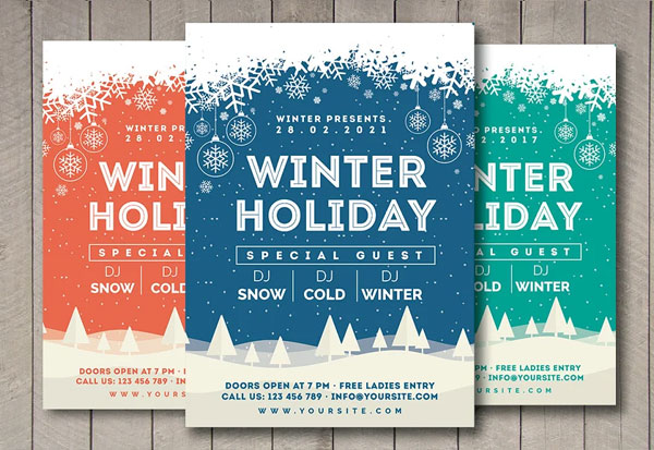 Fully Editable Winter Holiday Flyer