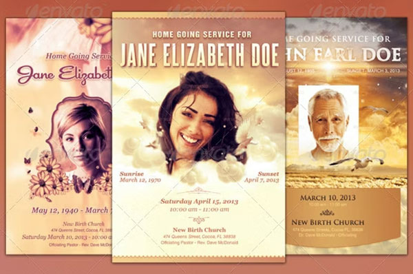 Funeral Program Flyer Photoshop Template