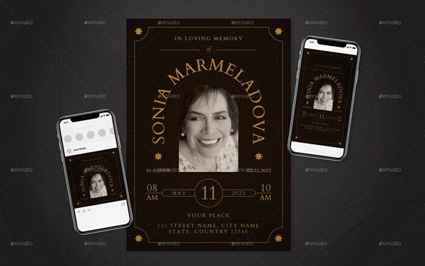 Funeral Program Flyer Set Download