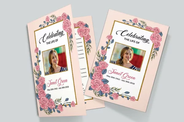 Funeral Program Word Brochure Template
