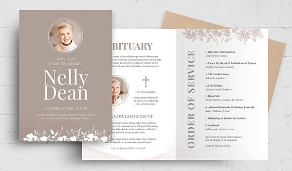 Funeral Service Brochure Photoshop Template