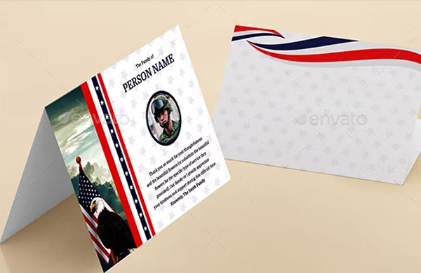 Funeral Thank you Card Template For ARMY