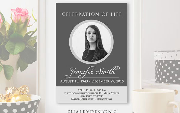 Funeral program Flyer Editable Template