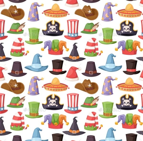 Funny Headwear Flat Icons Set