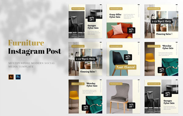 Furniture Sale Instagram Banner Templates