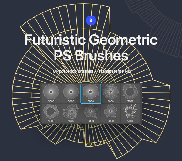 Futuristic Geometric Photoshop Brushes Set
