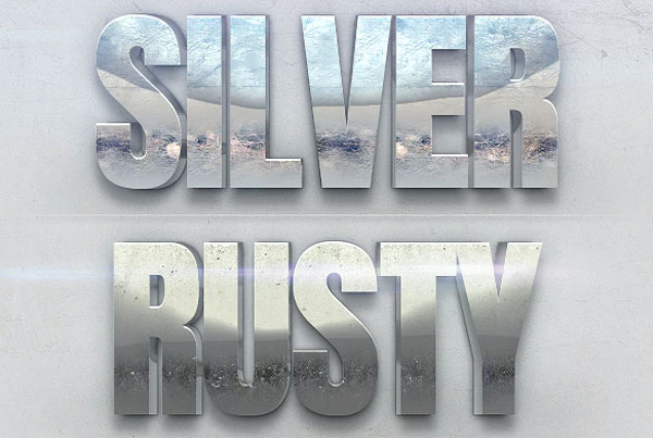 Glossy 3D Metal Text Effects
