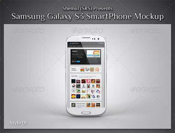 Galaxy S3 Smartphone Mockup