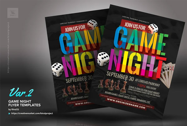 Game Late Night Flyer Templates