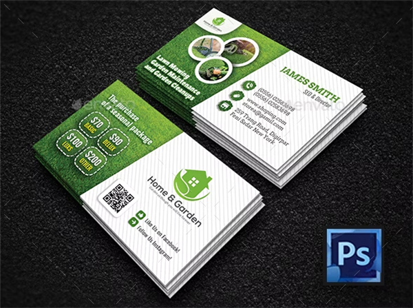 Garden Landscape Business Card PSD Design