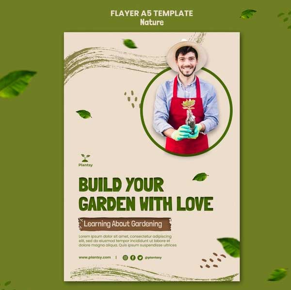 Garden with Love Flyer Template Free Psd