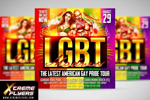 Gay Glow Glam Flyer Template