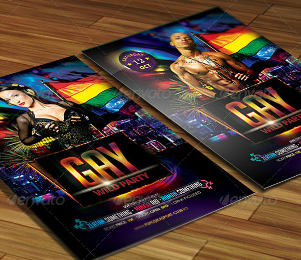 Gay Wild Party Flyer Template