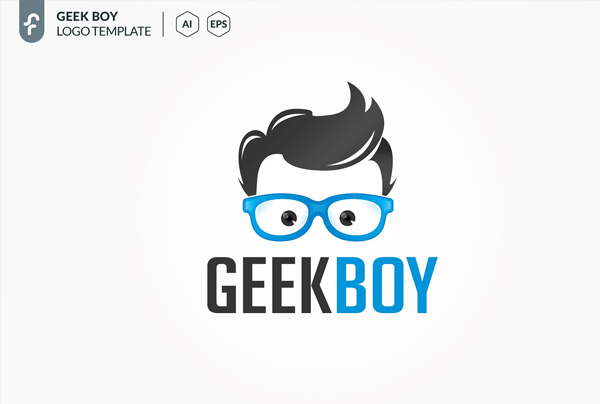 Geek Boy Logo Template