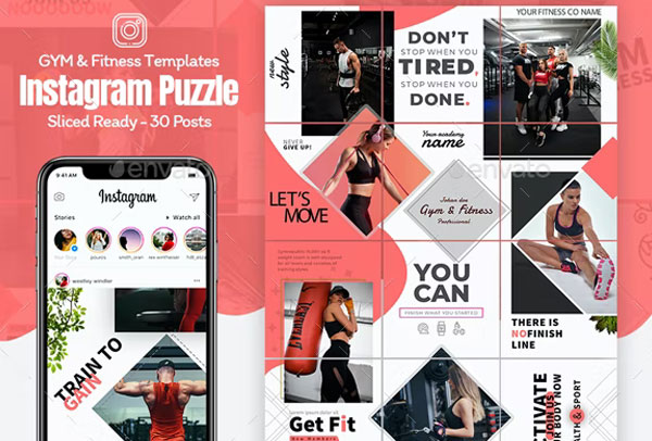 Get Fit Gym Instagram Banner Templates