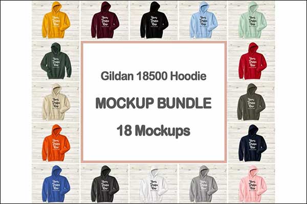 Gildan Hoodie Mockup Bundle