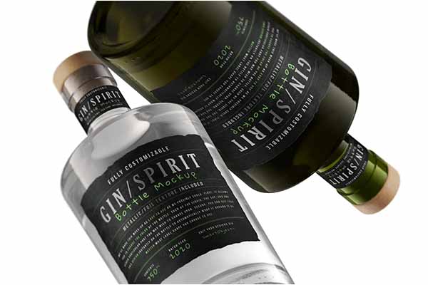 Gin/Spirit Glass Bottle Mockup