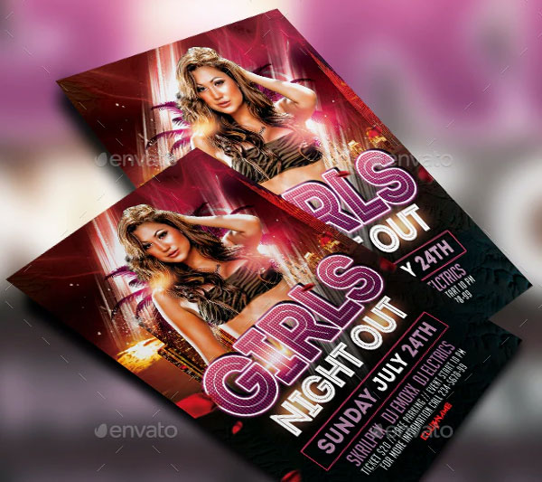 Girls Late Night Out Flyer Template