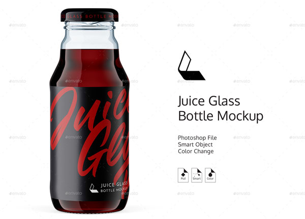 Glass Juice Bottle Mockup Design