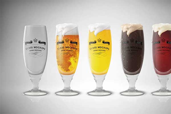 Glass Logo Mockup - Beer Glass