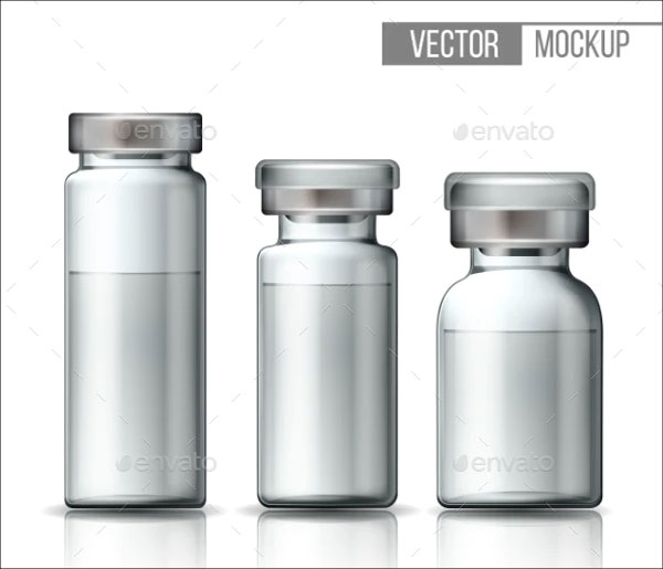 Glass Medical Vaccine Vial Mockup