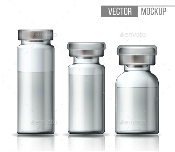 Glass Medical Vial Vaccine Mockup