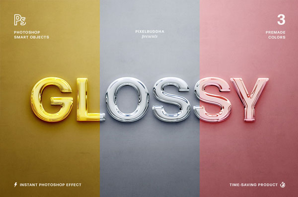 Glossy 3D PSD Text Effects