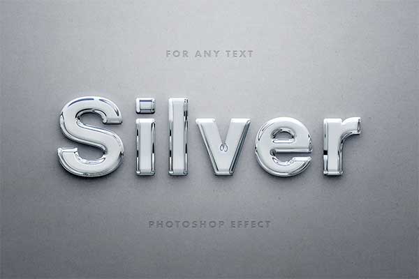 Glossy 3D Silver Text PS Actions
