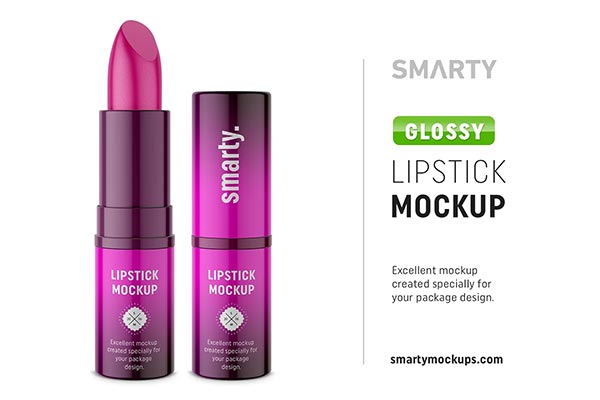 Glossy Lipstick Mockup Template