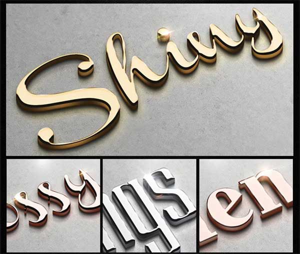 Glossy Photoshop Text Styles & Mockups Bundle
