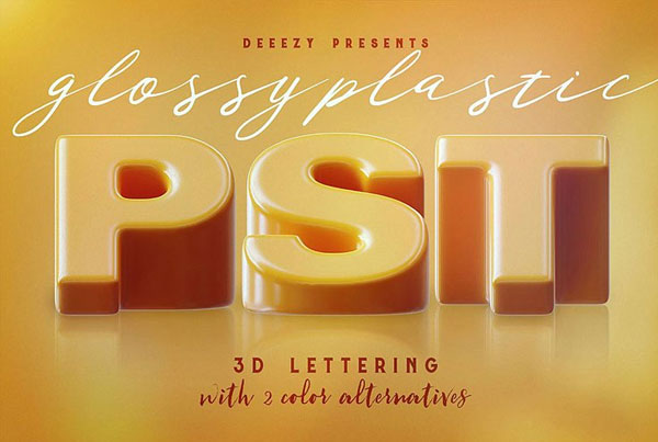 Glossy Plastic 3D Text PS Actions
