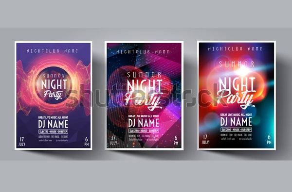 Glow Dance Club Night Party Flyer Template