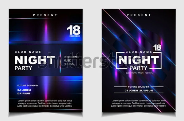 Glow Night Dance Party Flyer
