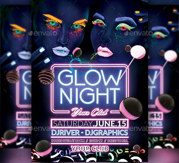 Glow Night Flyer Template