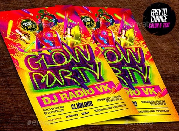 Glow Party Flyer Design