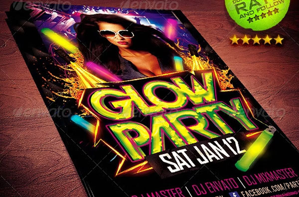 Glow Party Flyer Template