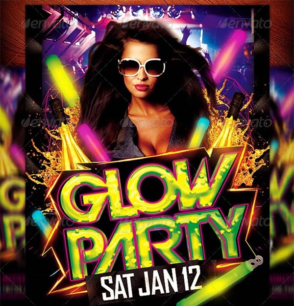 Glow Party Flyer Templates