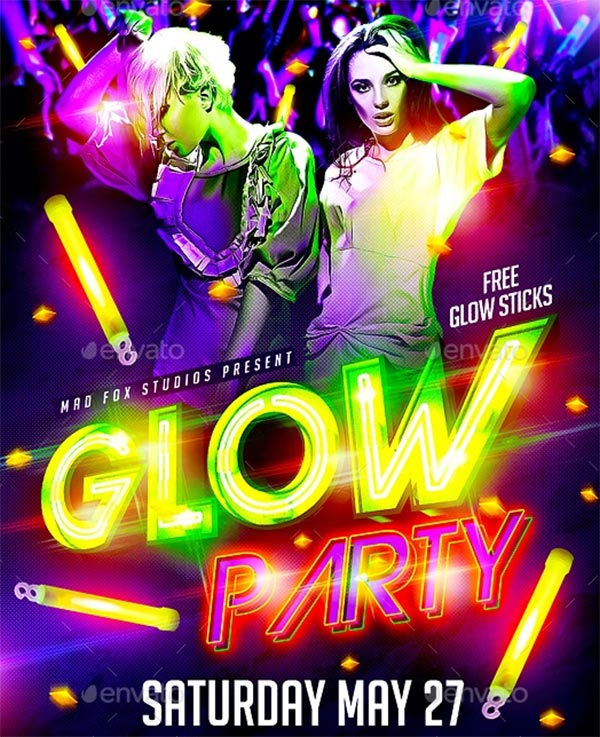 Glow Party Photoshop Flyer