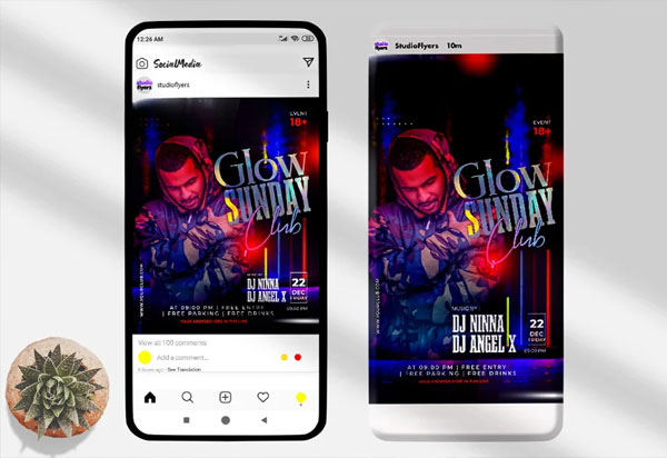 Glow Sunday Party Instagram Template