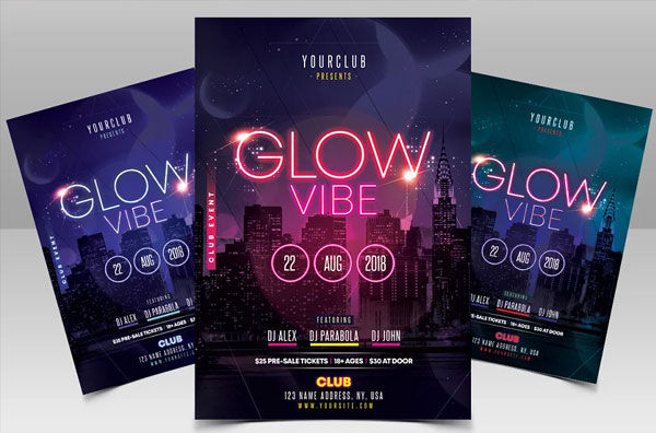 Glow Vibe Party Flyer Template