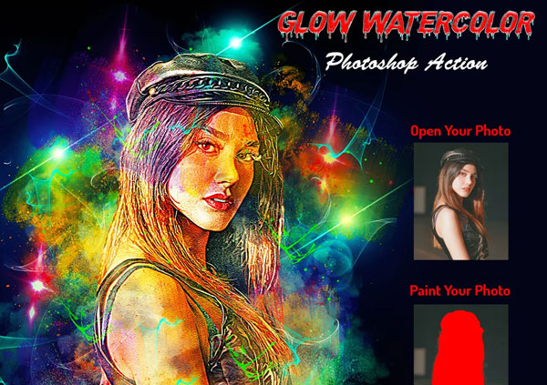 Glow Watercolor Photoshop Action