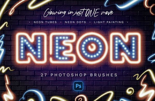 Glowing Neon Photoshop Brushes