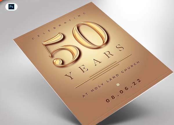 Gold Church Anniversary Flyer