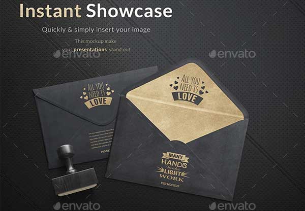 Gold Envelope Mockup Template