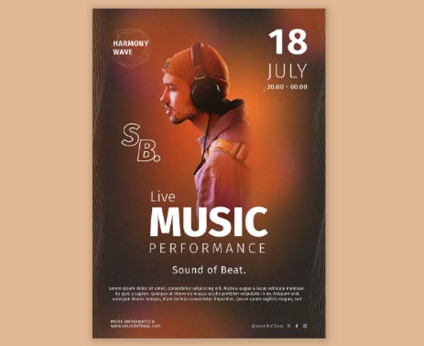 Gold Night Event Free PSD Flyer Template