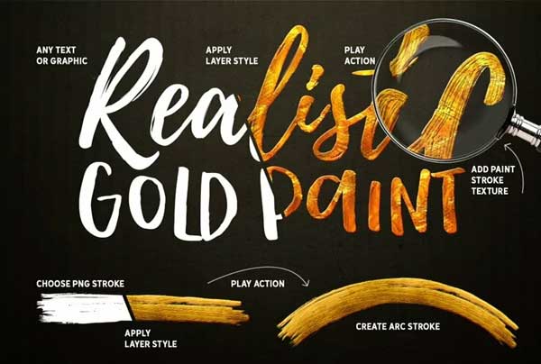 Gold Paint Effect Photoshop Brushes