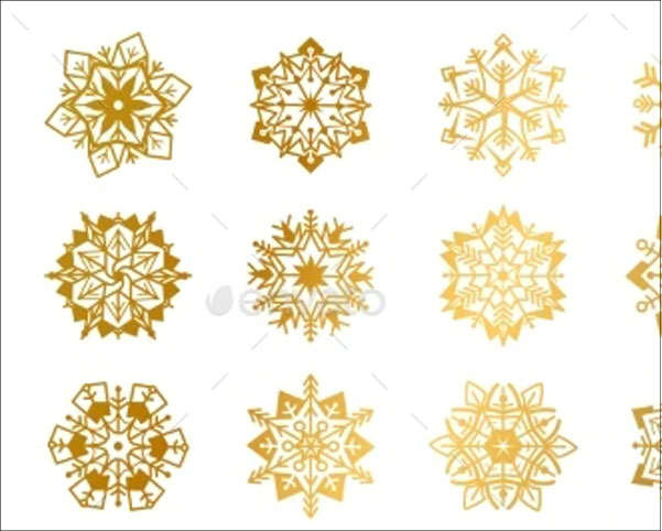 Gold Snowflakes Golden Shine