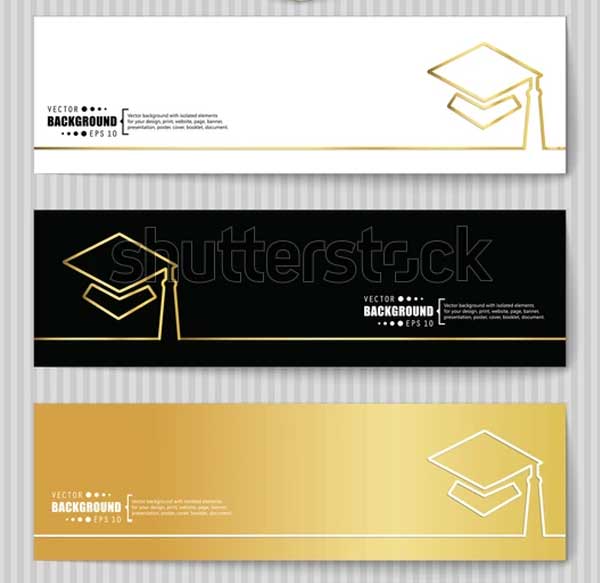 Golden Abstract Graduation Party Banners