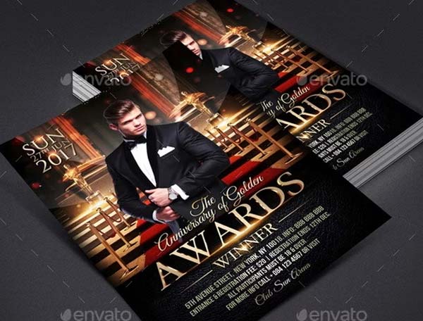 Golden Editable Awards Flyer Templates
